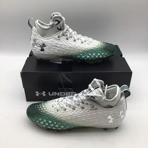 Under Armour Spotlight Clone 3.0 MC Men US 10.5 White Green‎ Football Cleats NEW